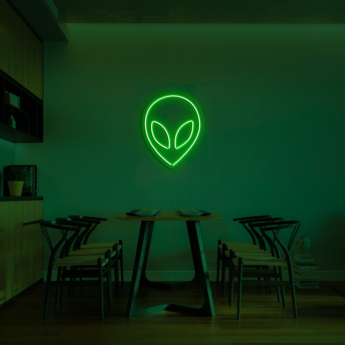 Alien 'führte Neonzeichen