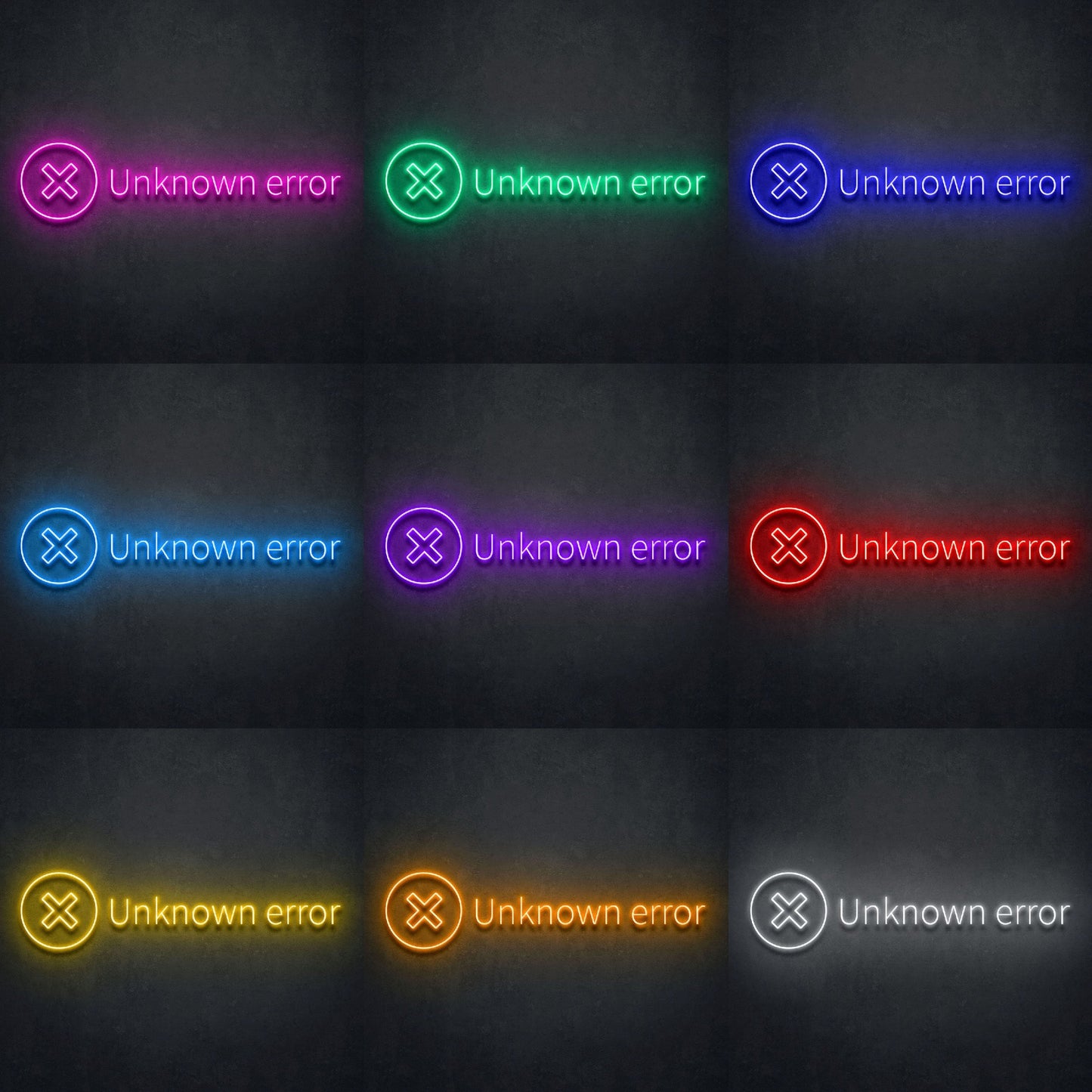 Unknown Error' Neon Lamp