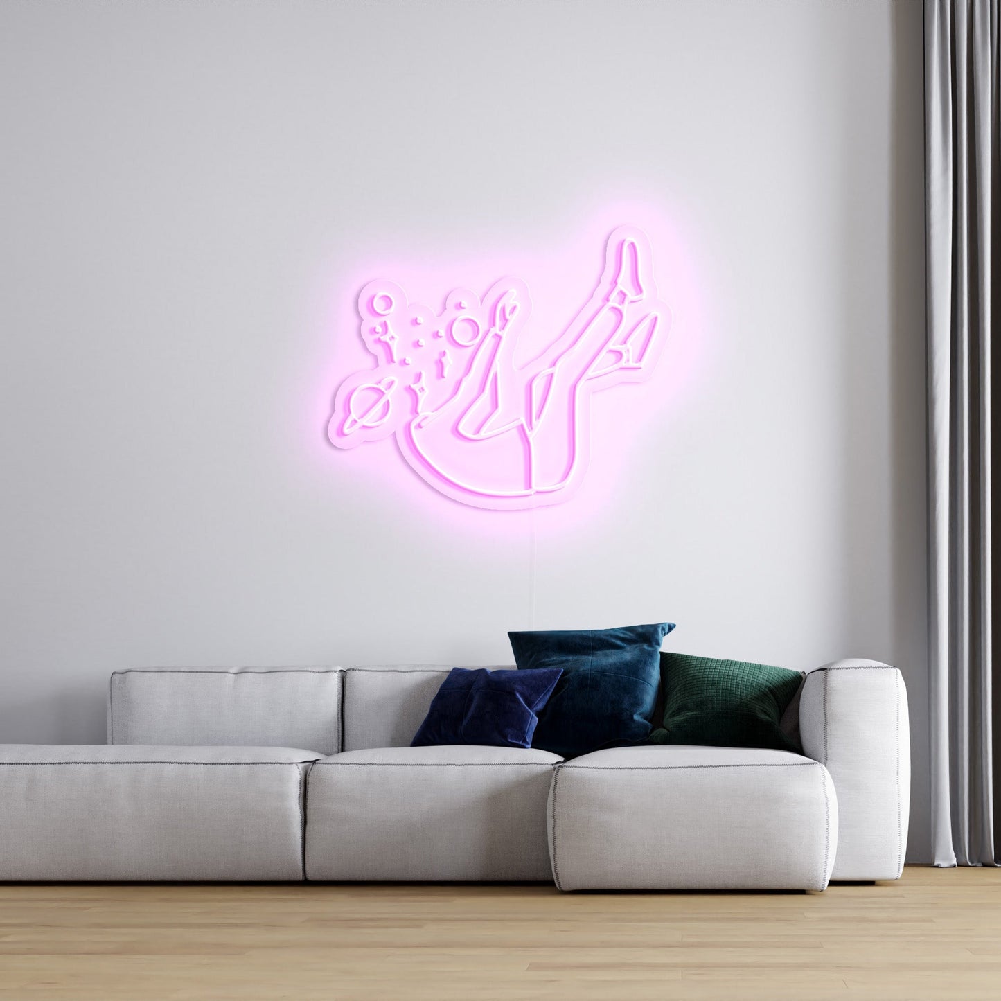 Falling into Space' Neon Sign