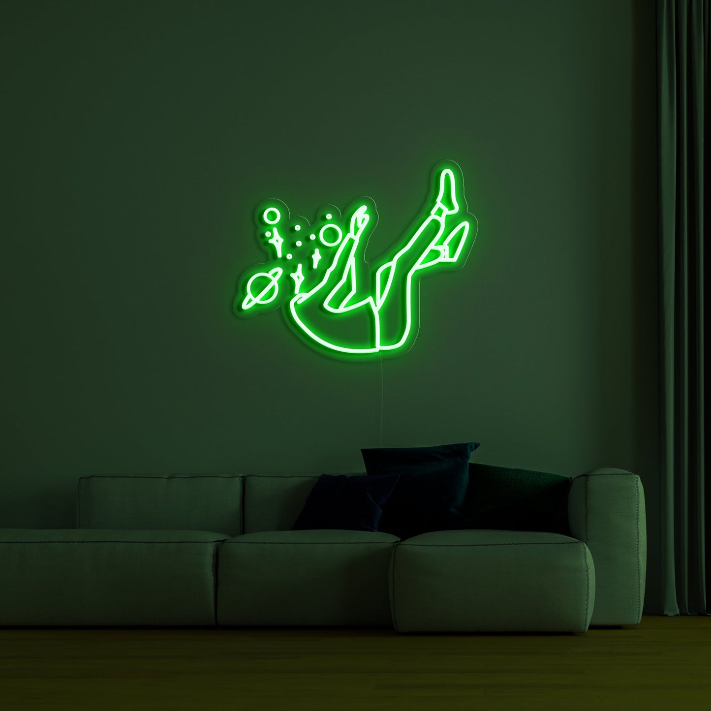 Falling into Space' Neon Sign