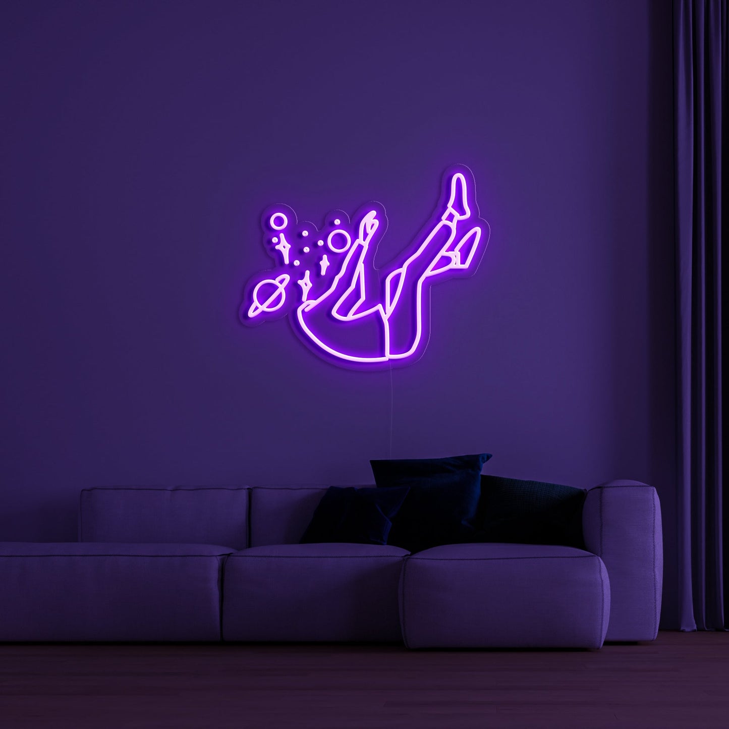 Falling into Space' Neon Sign