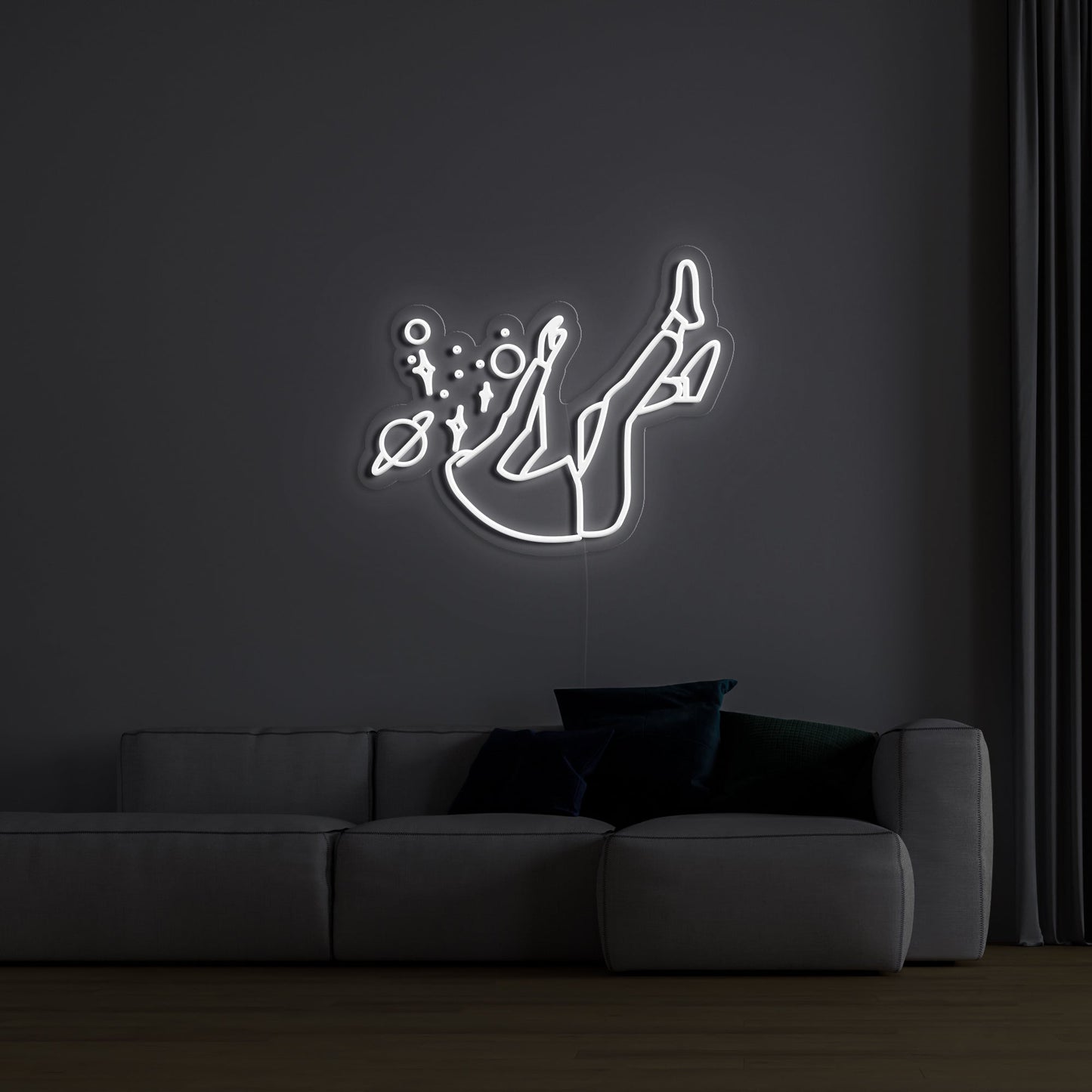 Falling into Space' Neon Sign