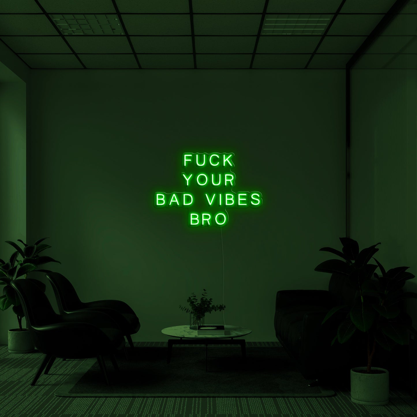 fuck your bad vibes bro' LED Neon Lamp