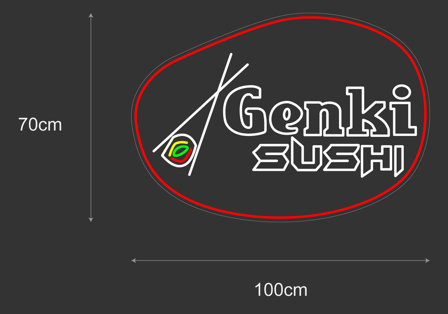 IP67 Outdoor Neon Sign - Genki SUSHI