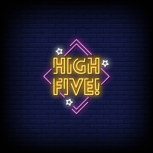 High Five Sign Neon