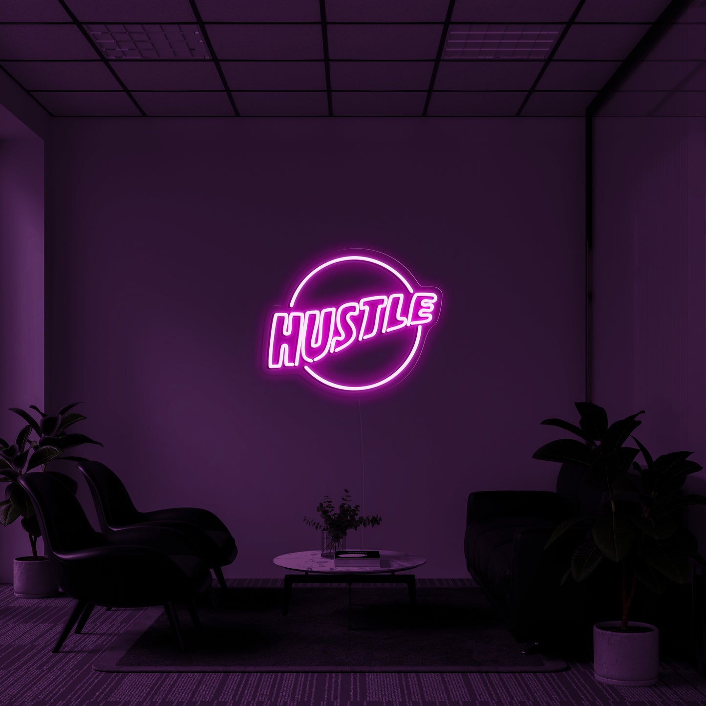 Hustle Logo' LED Neon Lamp