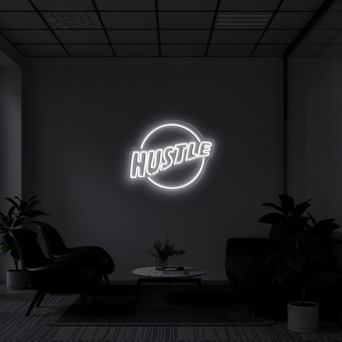 Hustle Logo' LED Neon Lamp