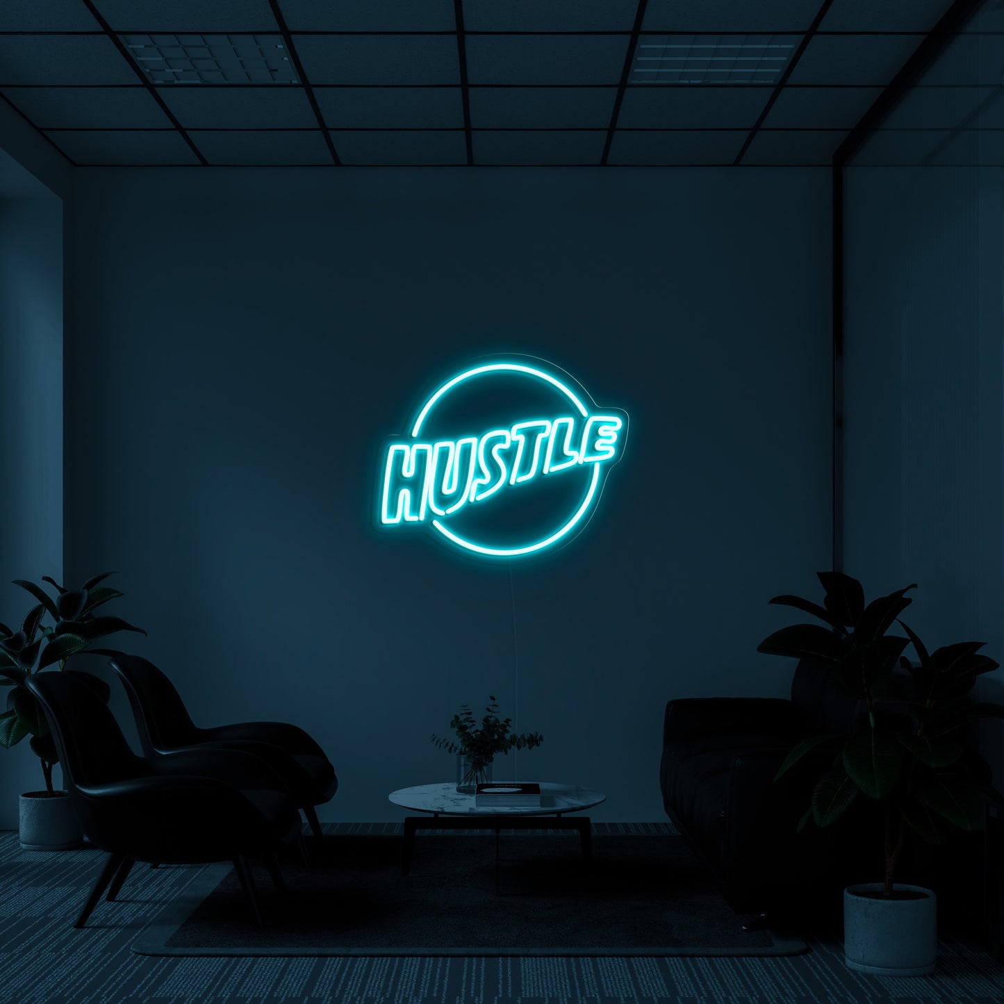 Hustle Logo' LED Neon Lamp