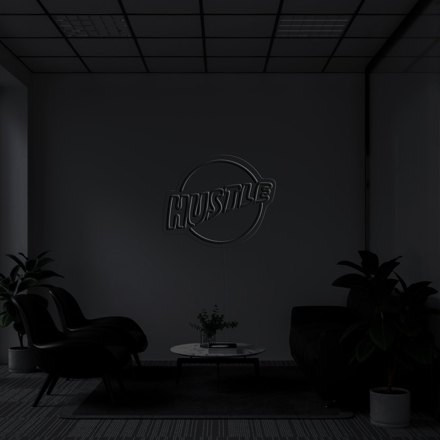 Hustle Logo' LED Neon Lamp