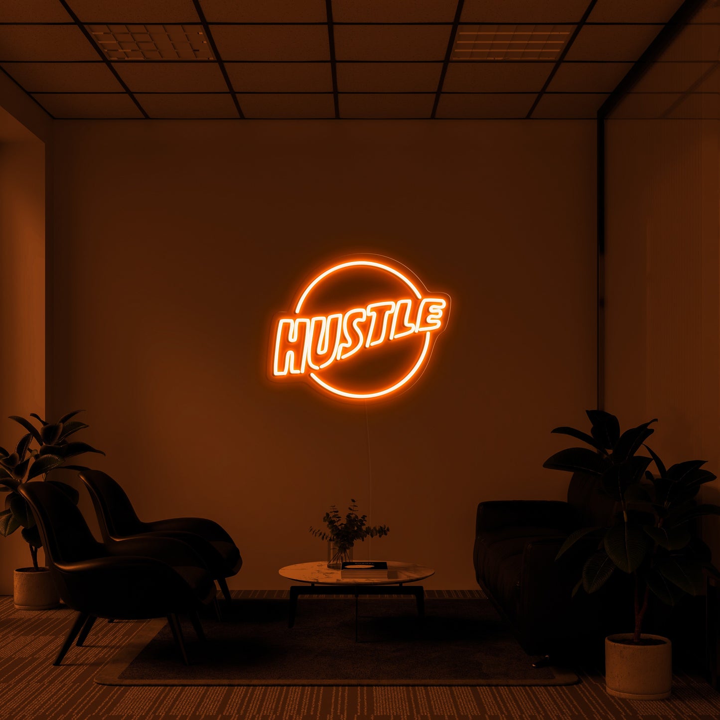 Hustle Logo' LED Neon Lamp