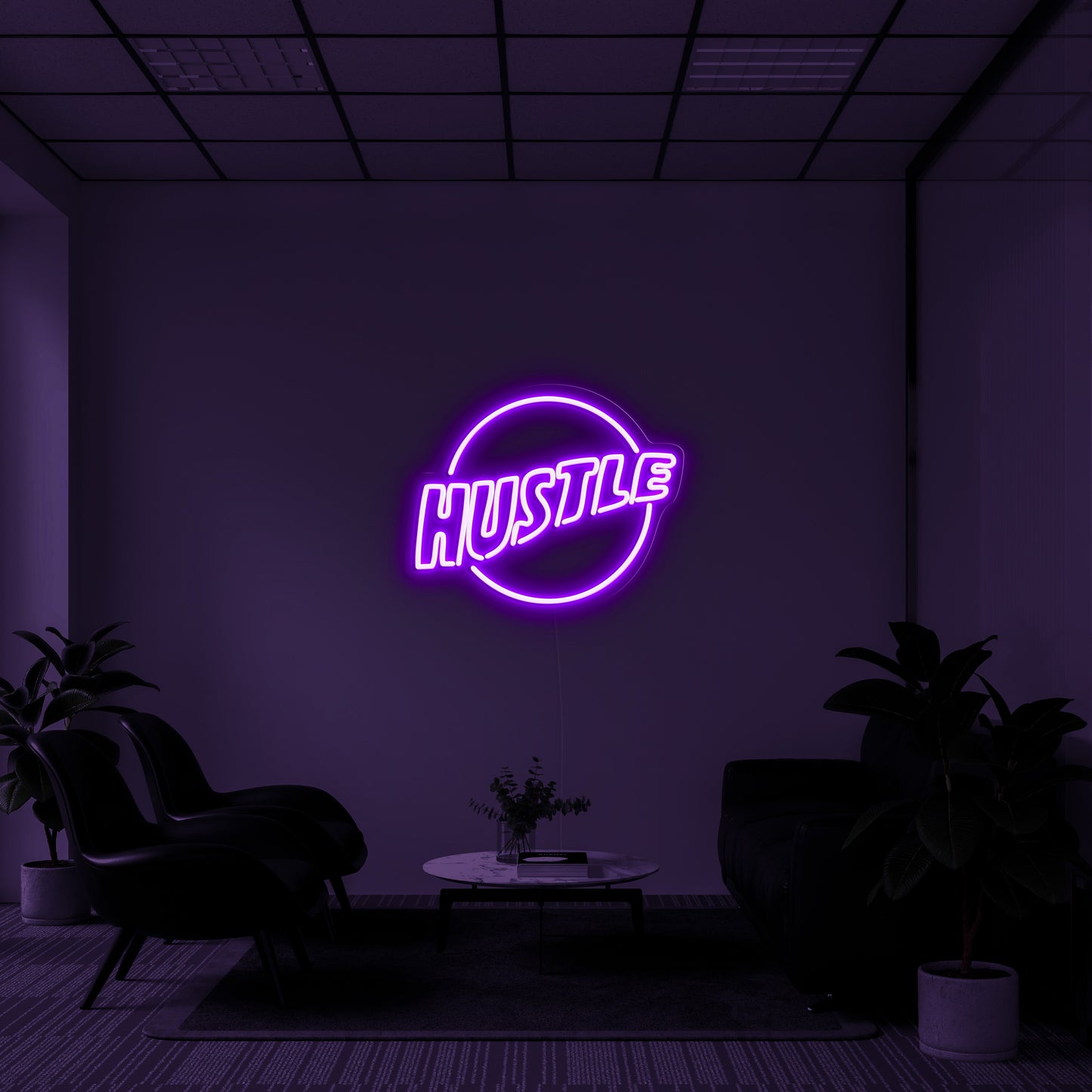 Hustle Logo' LED Neon Lamp