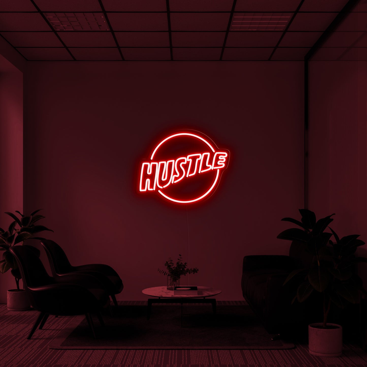 Hustle Logo' LED Neon Lamp