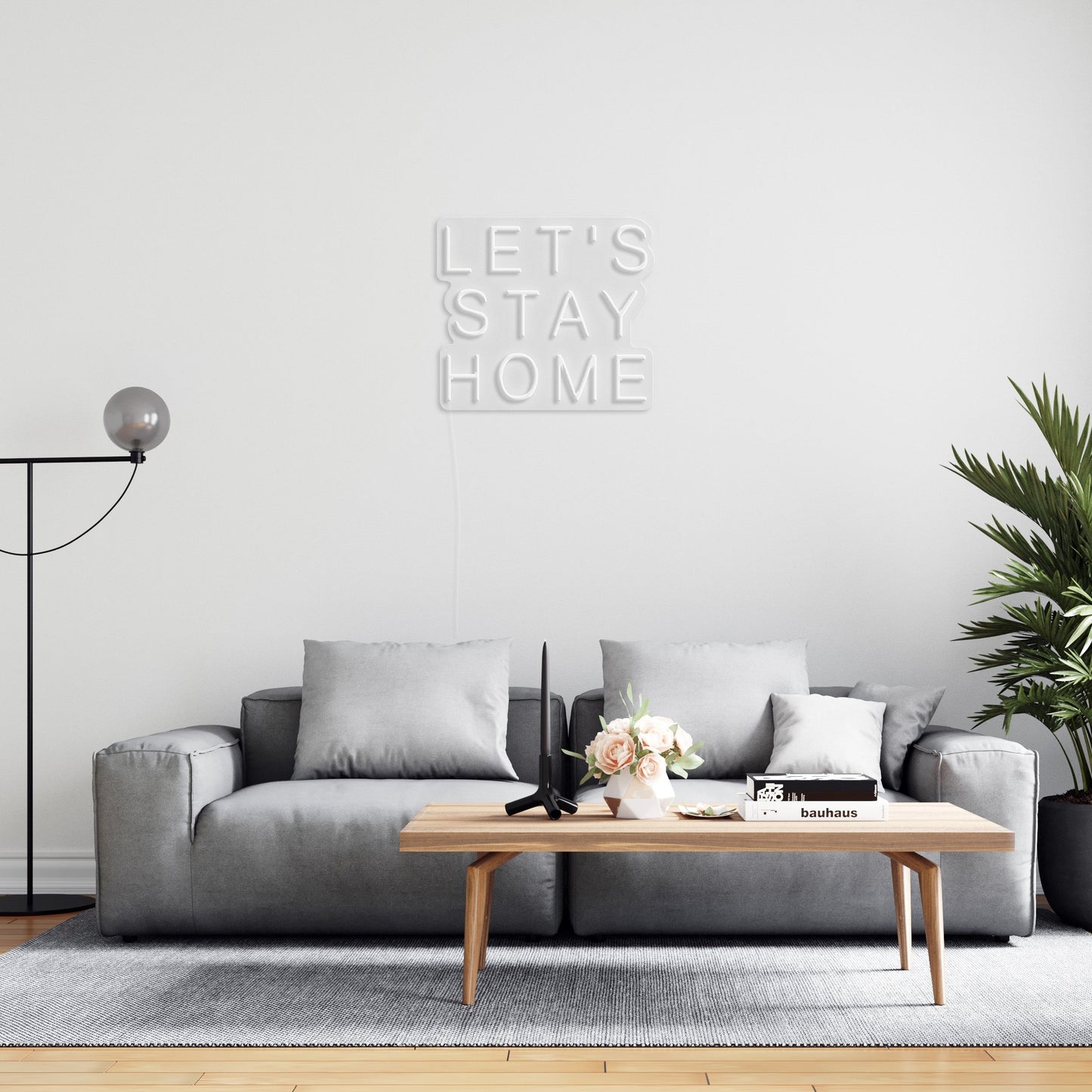 Let's Stay Home' LED Neon Sign