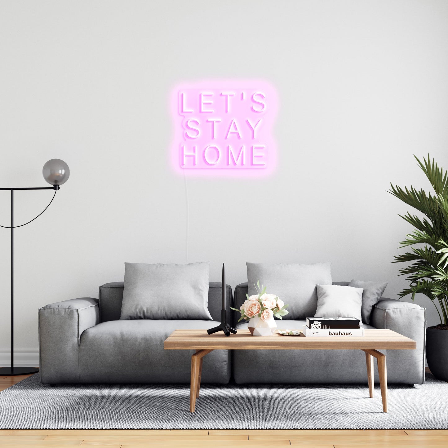 Let's Stay Home' LED Neon Sign