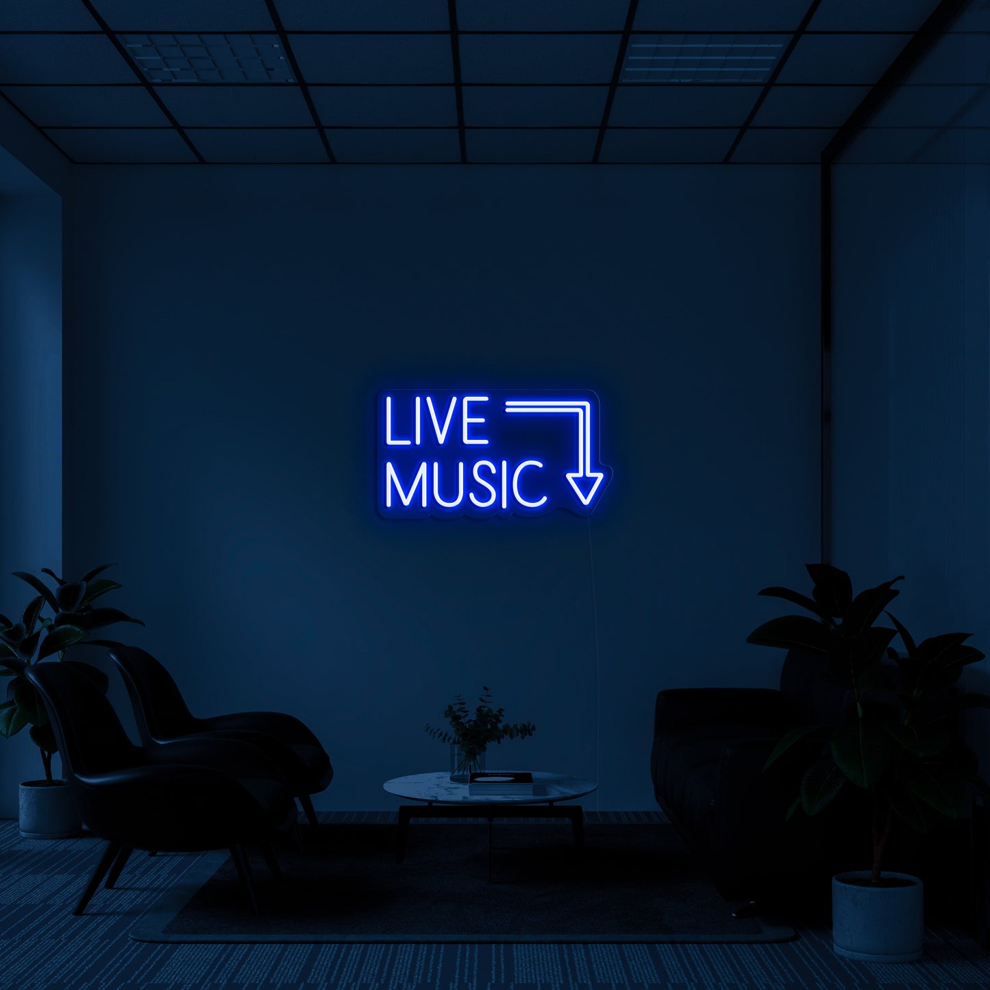 Live Music' LED Neon Sign