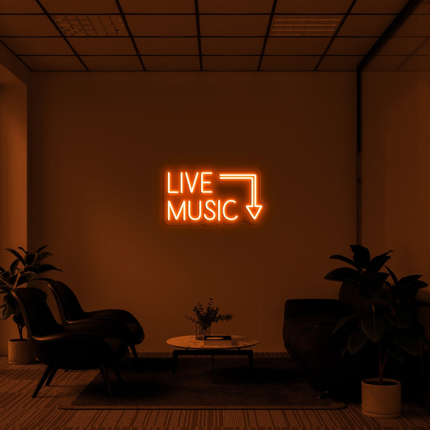 Live Music' LED Neon Sign