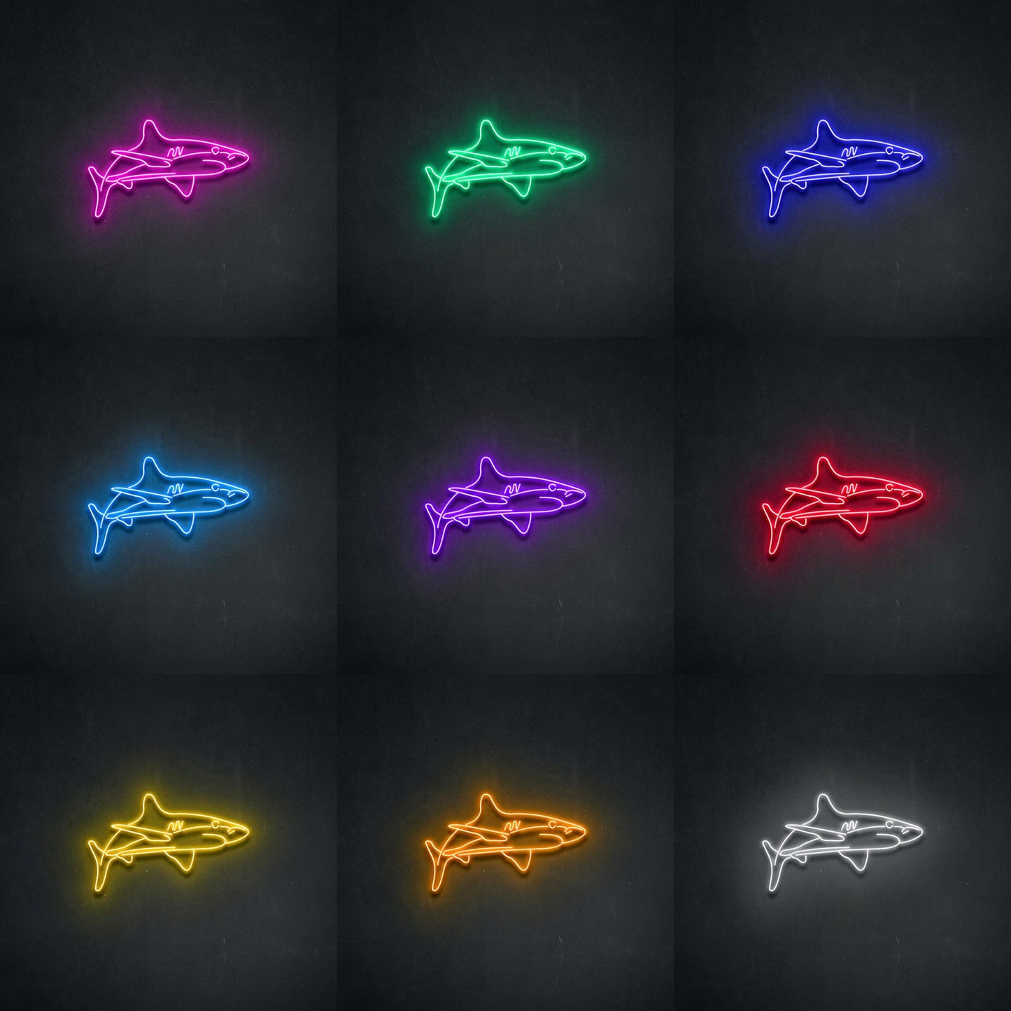 White Tip Shark' Neon Lamp