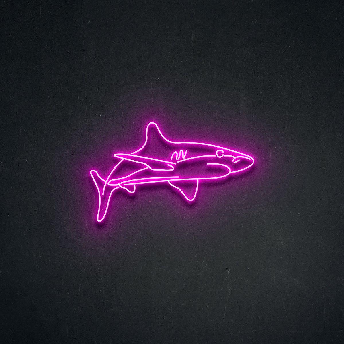 White Tip Shark' Neon Lamp