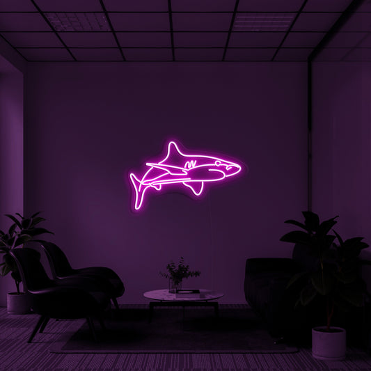 White Tip Shark' Neon Lamp