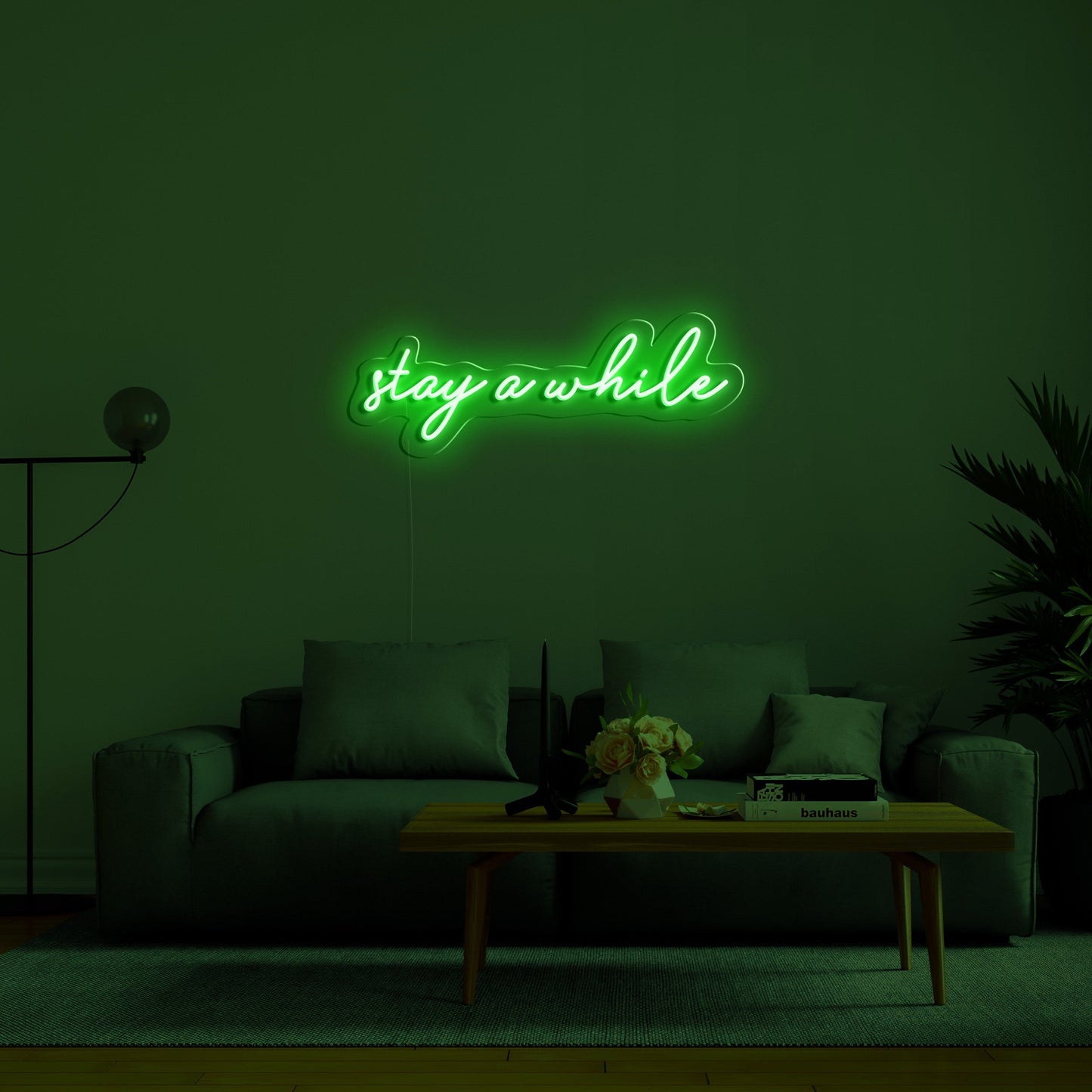 'stay a while' LED Neon Lighting