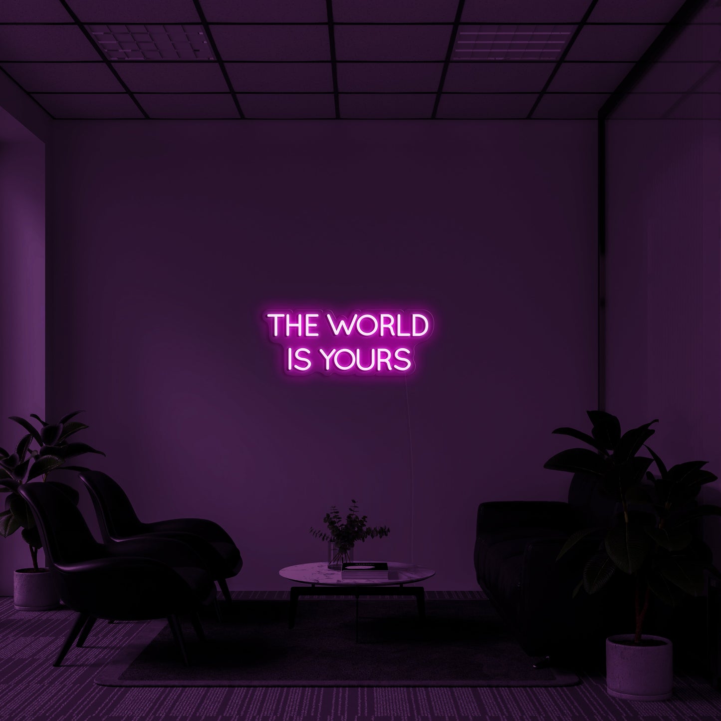 THE WORLD IS YOURS' LED Neon Lamp