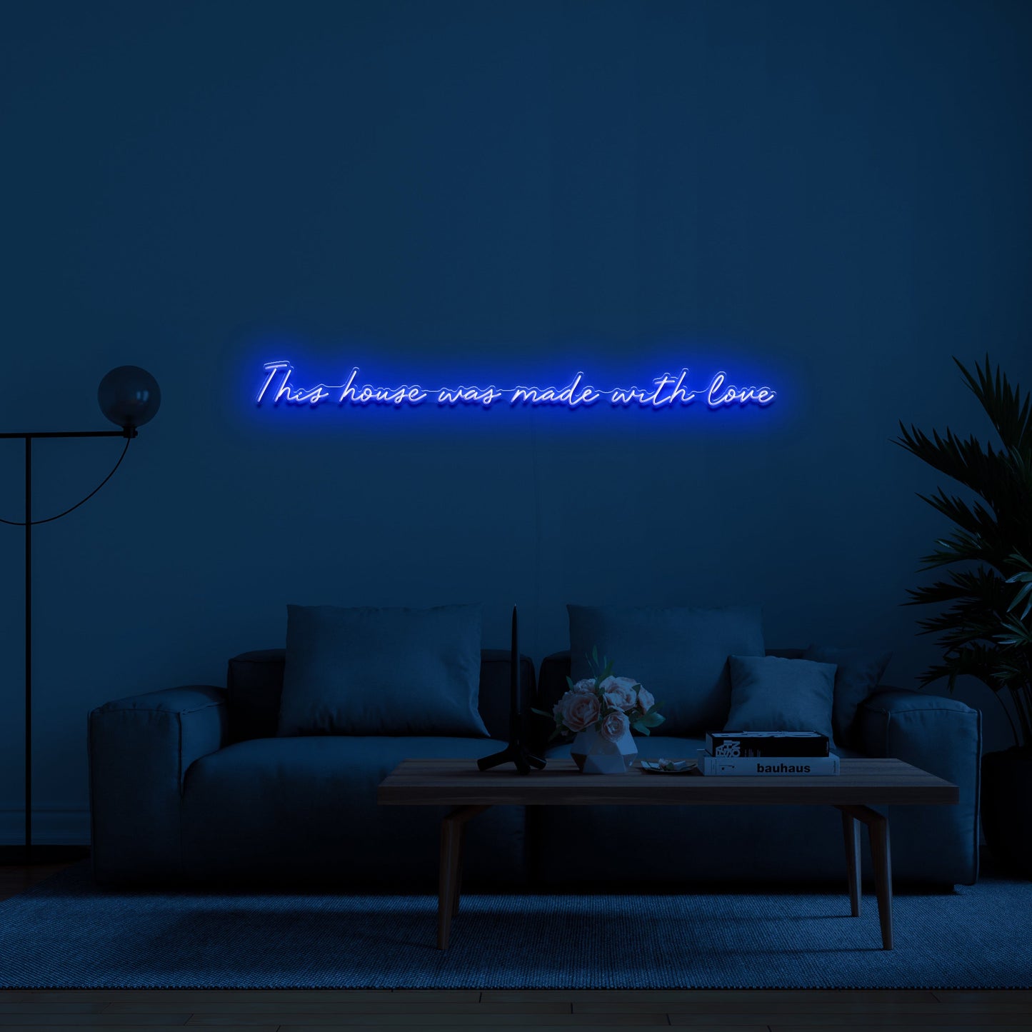 Cette maison a été faite avec un éclairage néon à LED d'amour