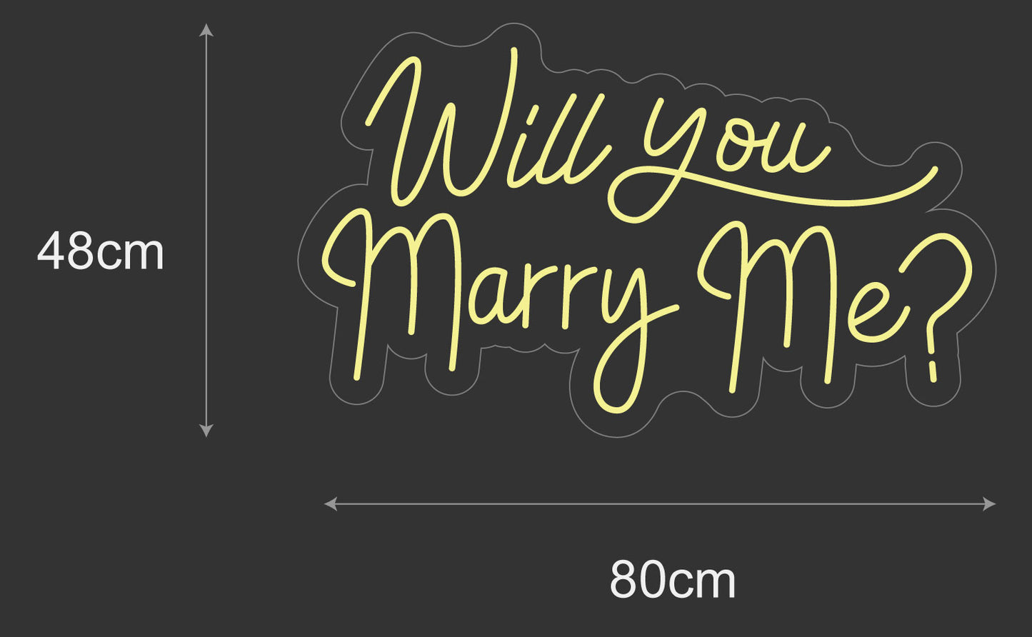 PowerLED Neon Sign (Indoor) - Will you Marry Me?