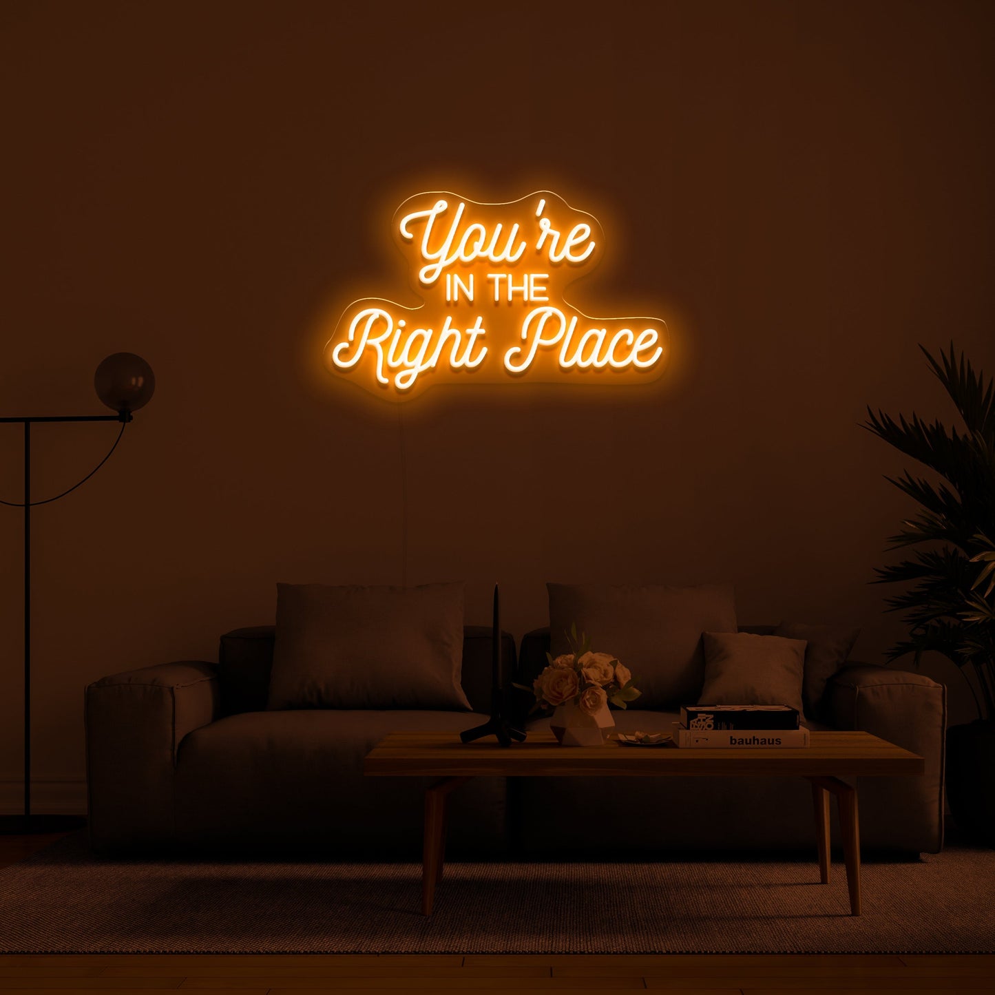 You're In The Right Place' Neon Lamp