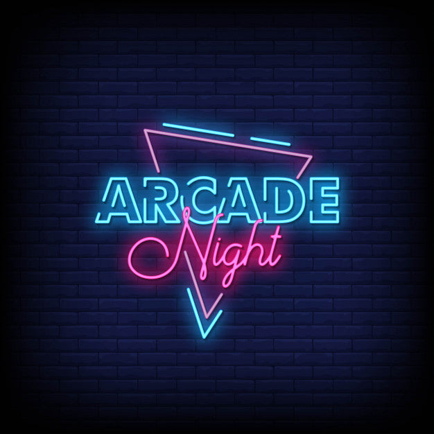 Enseigne au néon de nuit d'arcade