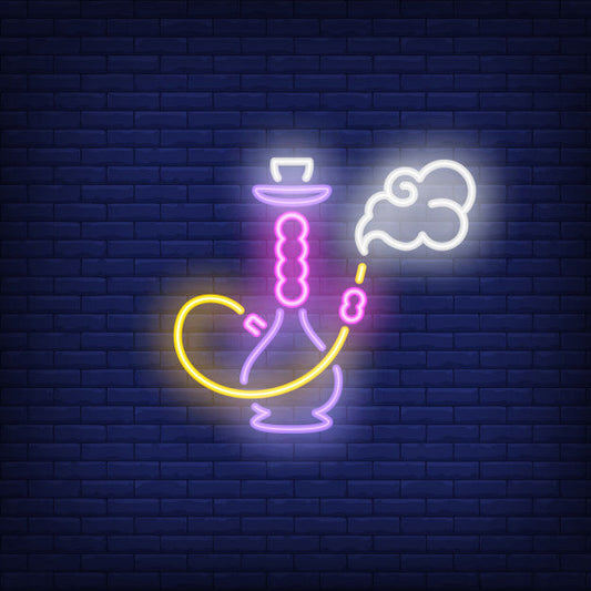 Hookah With Smoke Neon Sign