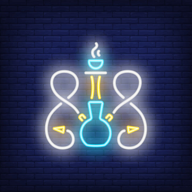 Hookah With Two Hoses Neon Sign