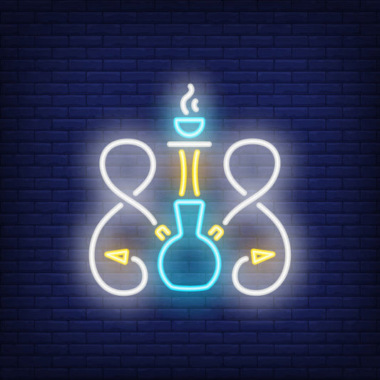 Hookah With Two Hoses Neon Sign