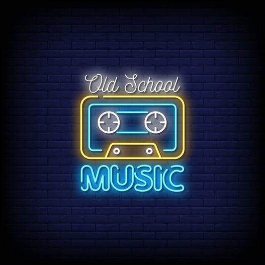 Old School Music Neon Sign